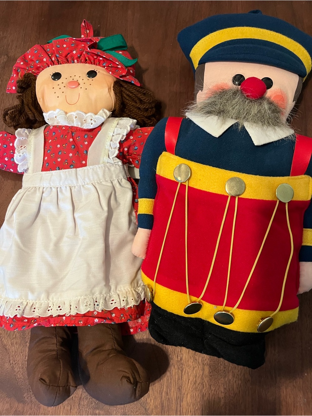 Vtg Hallmark 1981 Toy Soldier Doll Plush Stocking Pillow 16" Christmas lot of 2